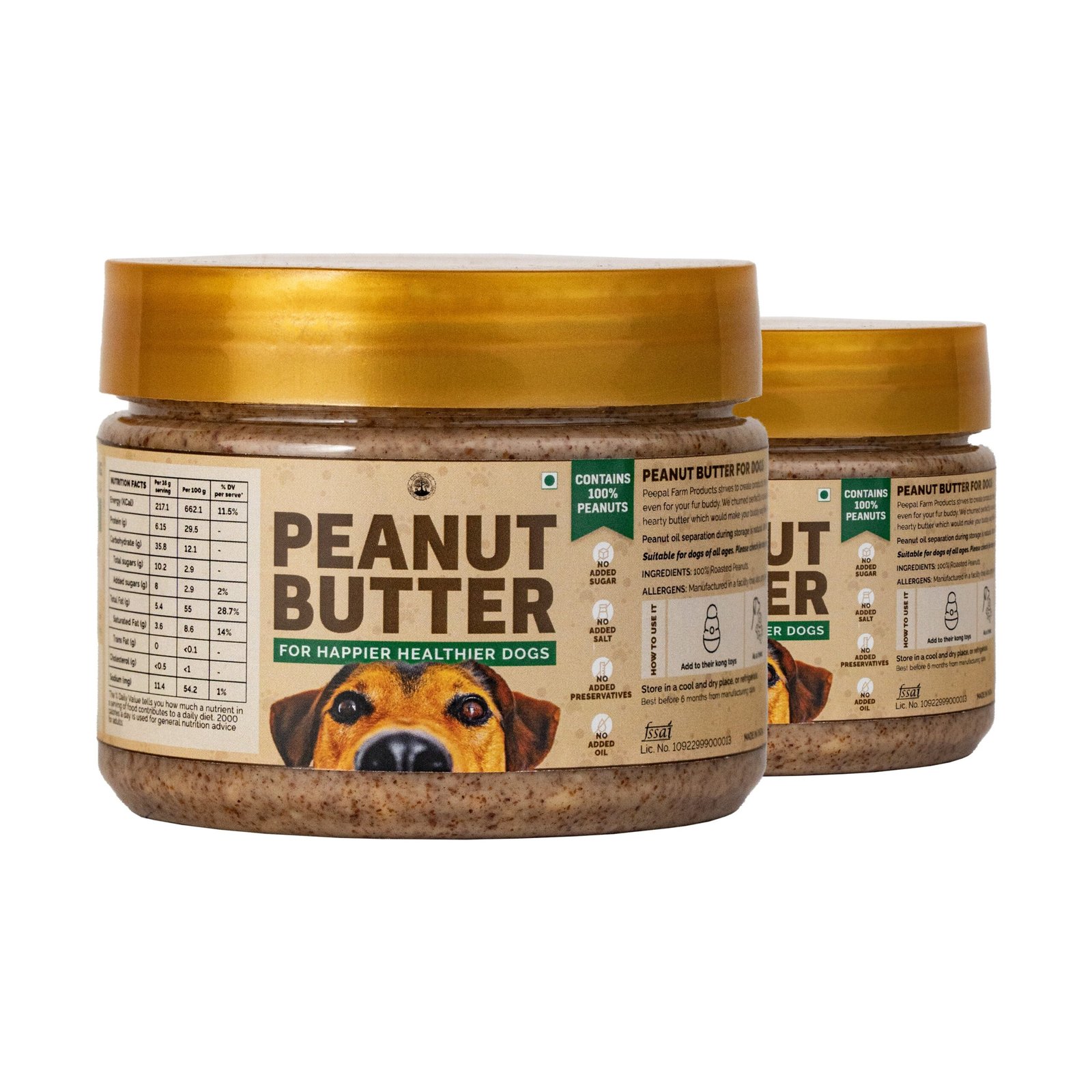 Peepal Farm Natural Peanut Butter for Dogs | No Xylitol Dog Treat Dog Peanut Butter Twin Pack