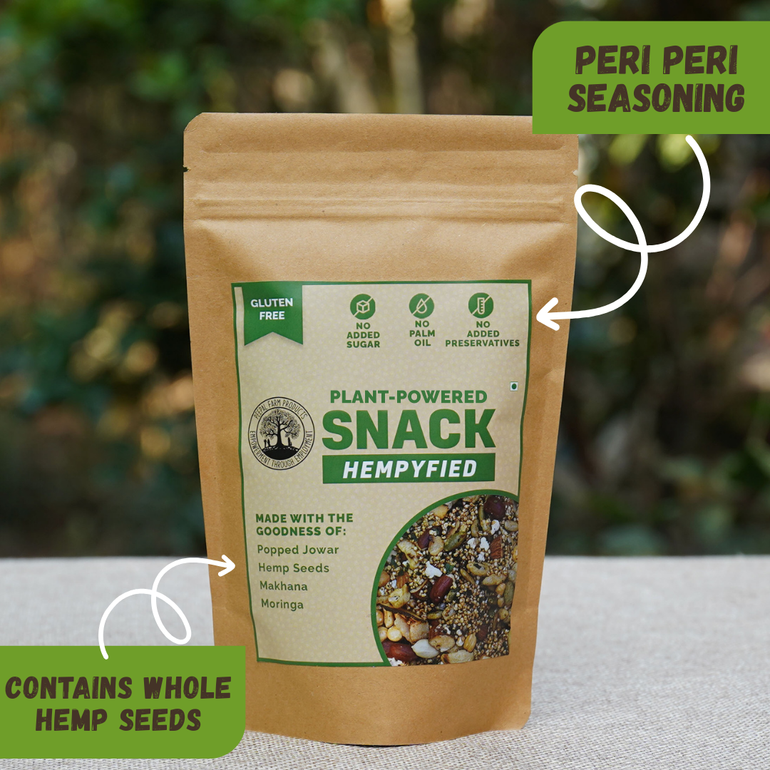 Peri Peri Hemp Seed Vegan Namkeen | Plant-Based Protein Snack (150g) Peri Peri Hemp Seed Vegan Namkeen