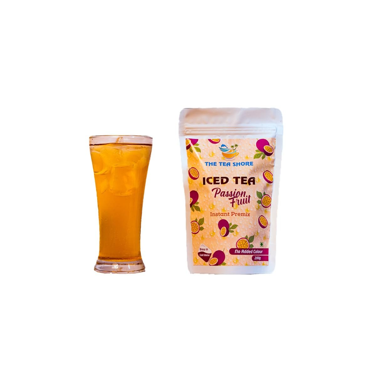 51CmrEfS0gL._SL1200_.jpg The Tea Shore Passion Fruit Iced Tea - 200g | Instant Premix | Perfect Refreshing Summer Drink | No Artificial Color | Healthy Cold Brew - Image 1