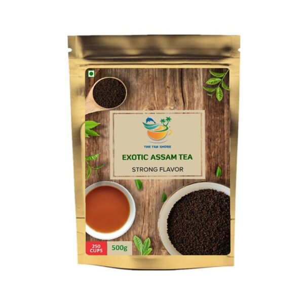 THE TEA SHORE Exotic Assam Tea | 250 Cups Serving | Black Loose Leaf Tea | Farm Fresh Strong Flavourful | Second Flush | 500 grams