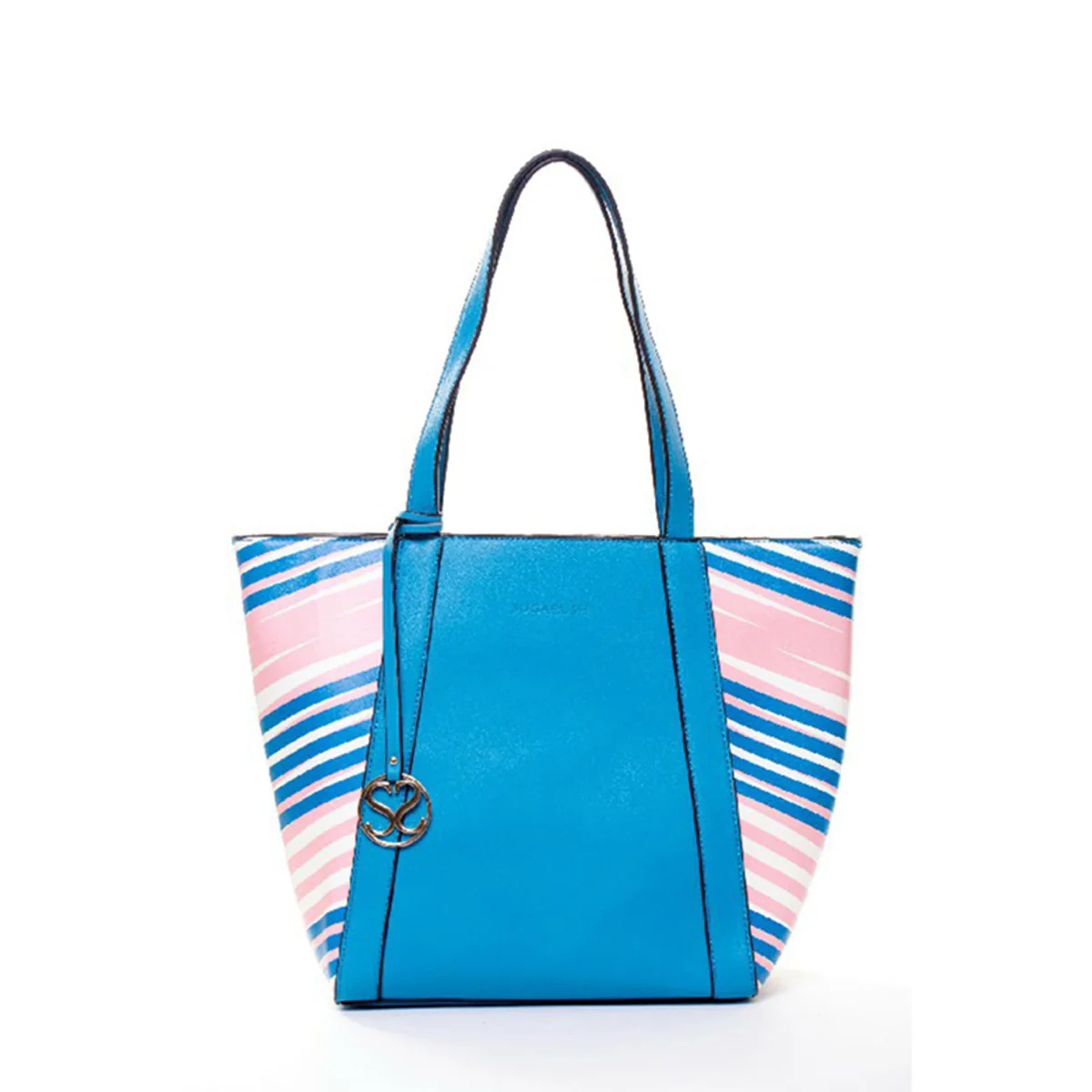 8903496136913_1.webp Sugarush Abbey Women’s Vegan Leather Tote Bag — Light Blue - Image 1