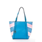 Sugarush Abbey Women’s Vegan Leather Tote Bag — Light Blue - Image 3