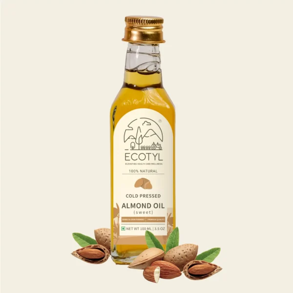 Ecotyl Organic Cold‑Pressed Sweet Almond Oil – 100% Pure & Natural (500 ml)