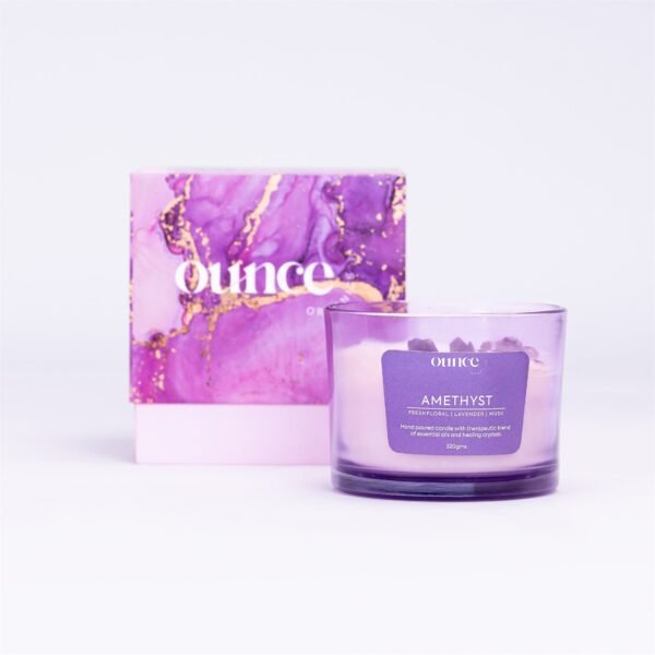 AMETHYST CRYSTAL – 3 WICK CANDLE
