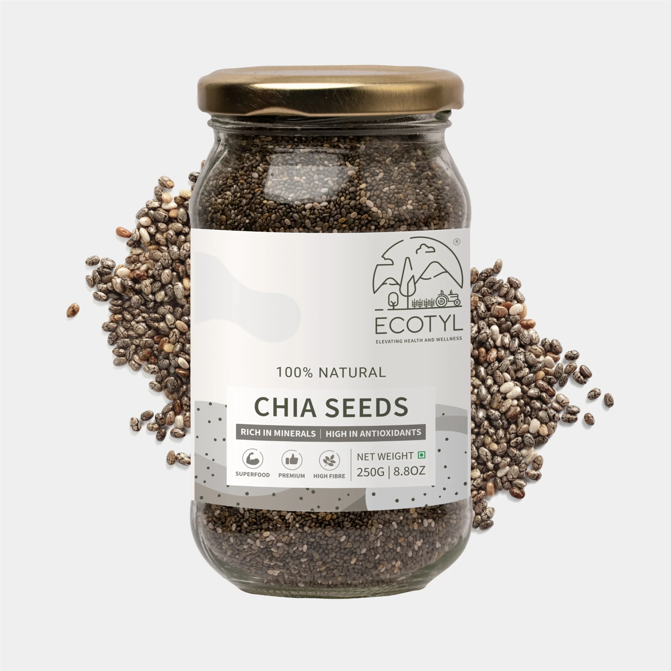 CHIASEEDS1-scaled-1.webp Organic Raw Chia Seeds – High Fiber Superfood (200 g) - Image 1