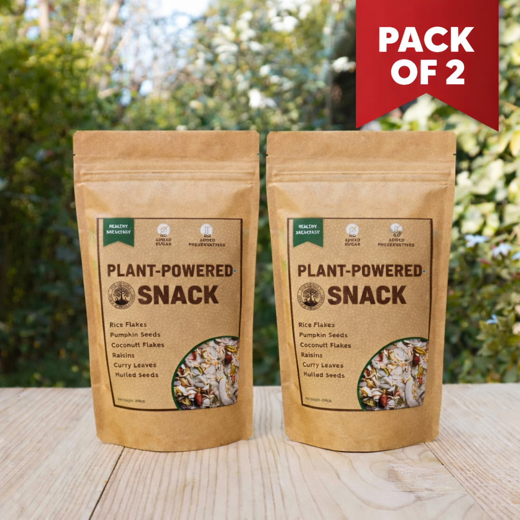 ChatGPTImageJan16_2026_03_37_50PM.png Jaggery Sweetened Vegan Namkeen Pack of 2 | Healthy Plant-Based Snack Combo (2 × 150g) - Image 1