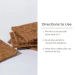 Natural Coconut Coir Scrub Pad – Set of 5 Eco-Friendly Dishwashing Pads - Image 2