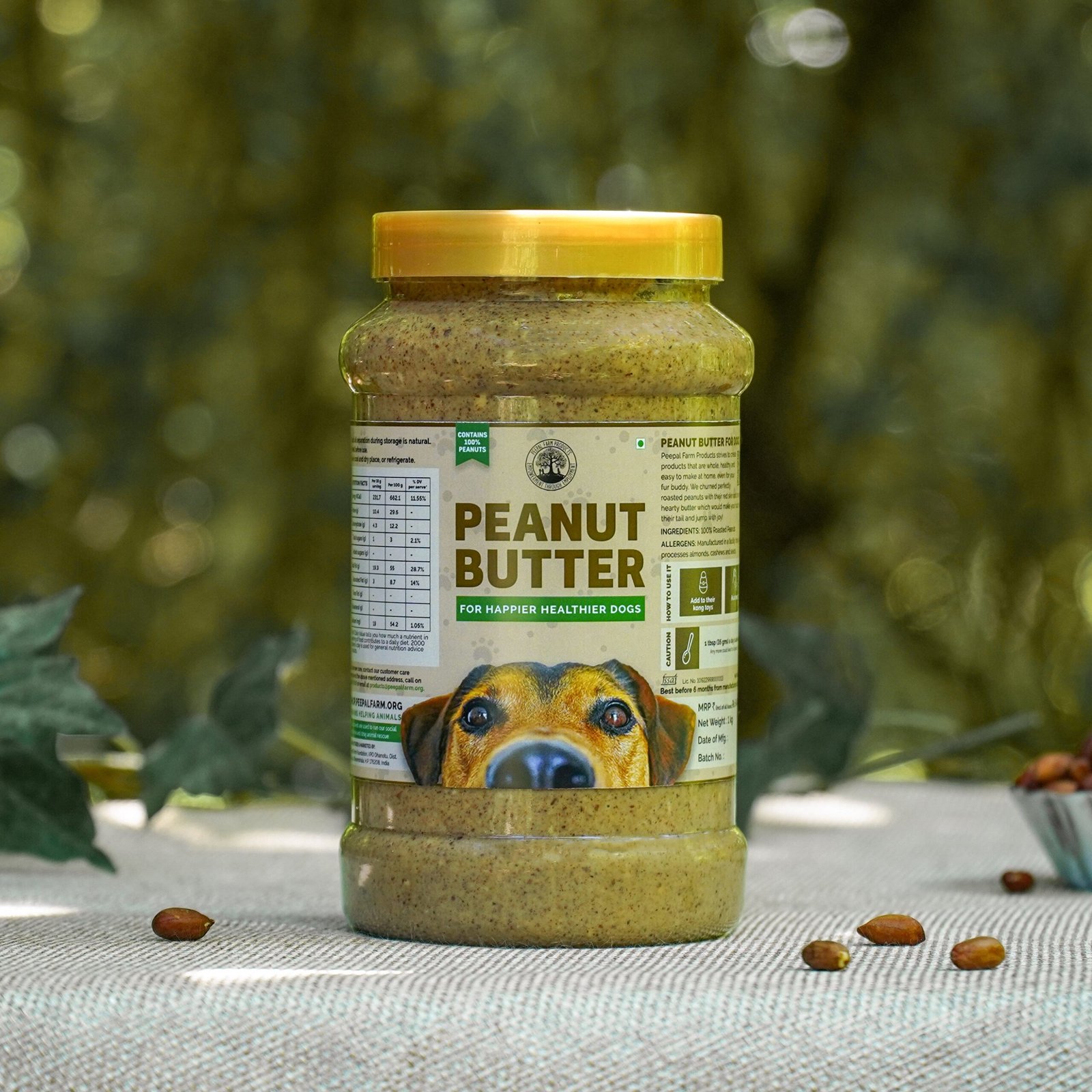Peepal Farm 1kg Peanut Butter for Dogs | Large Pack Dog Peanut Butter Large Pack Peanut Butter for Dogs
