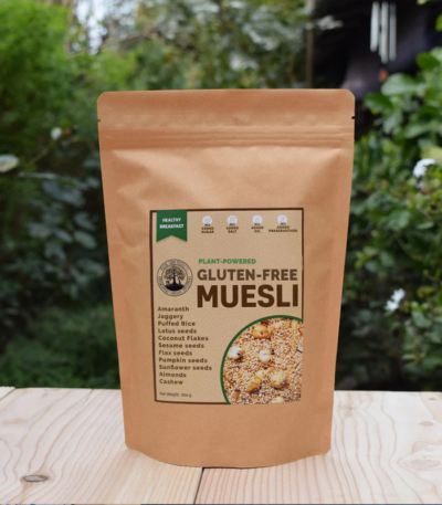 Jaggery Sweetened Gluten Free Vegan Muesli | Plant-Based Breakfast Cereal (200g)
