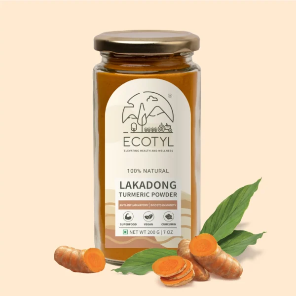 Organic Lakadong Turmeric Powder – High Curcumin Golden Spice (200 g)