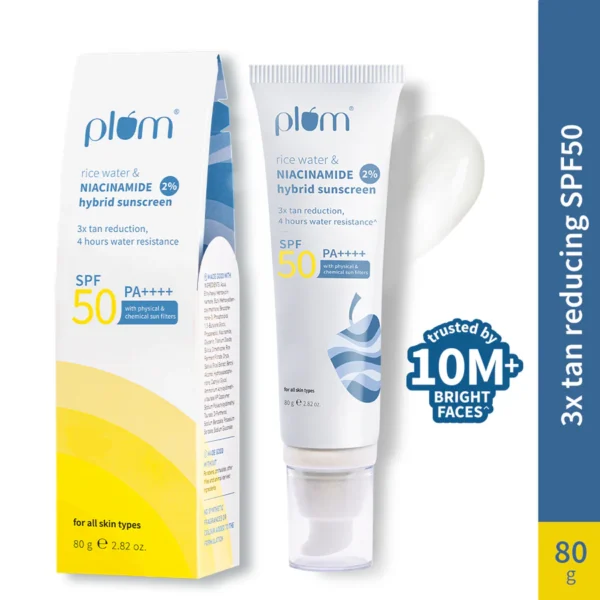 2% Niacinamide & Rice Water SPF 50 PA++++ Brightening Sunscreen- 80 g