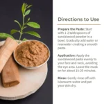 Natural Sandalwood Powder – Pure Skin Brightening & Pore Cleansing Clay (100 g) - Image 3