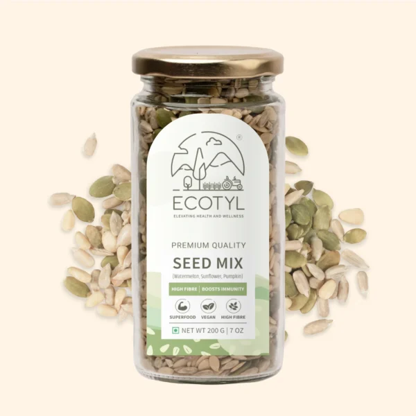 Organic Seed Mix – 3 in 1 Unroasted Sunflower, Pumpkin & Watermelon Seeds (200 g)