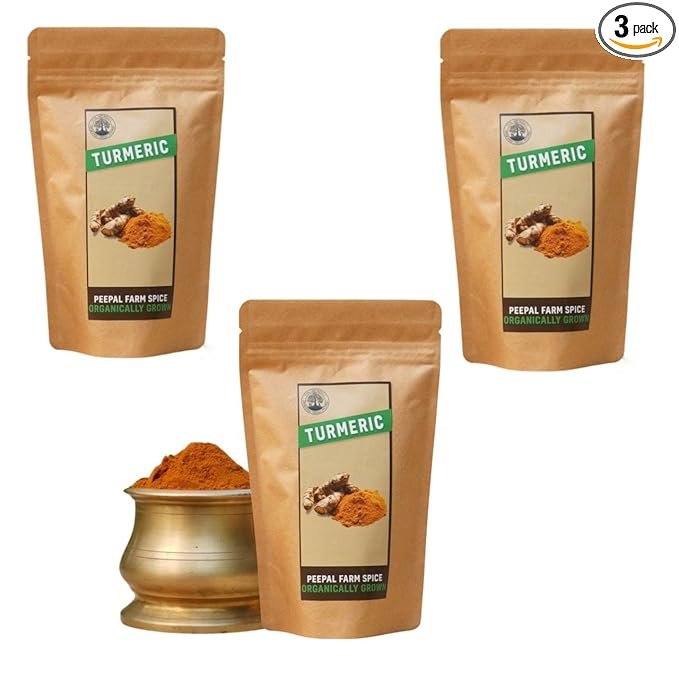 Turmeric_Pack_of_3.jpg Organic High Curcumin Turmeric Powder Pack of 3 | Farm Grown Haldi (3 x 80g) - Image 1