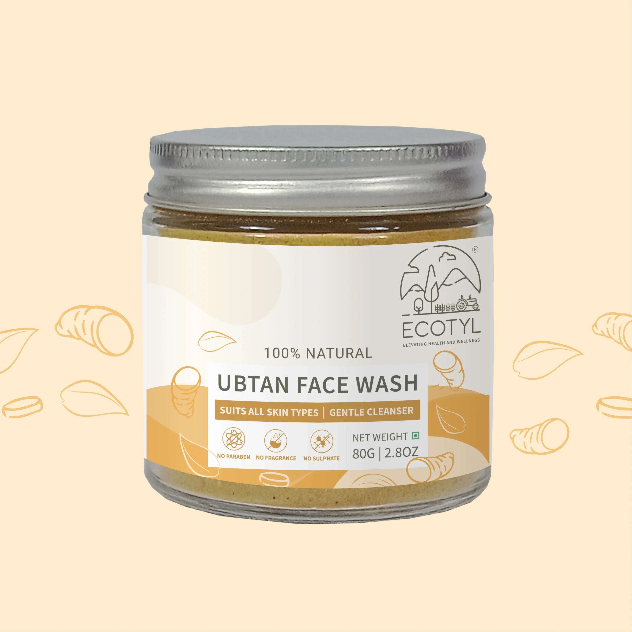 UBTANFACEWASH1-scaled-1.webp Natural Ubtan Face Cleanser – Ayurvedic Herbal Skin Brightening Cleanser (80 g) - Image 1