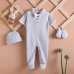 Poshaak Baby Overall Romper Set - Morning Mist