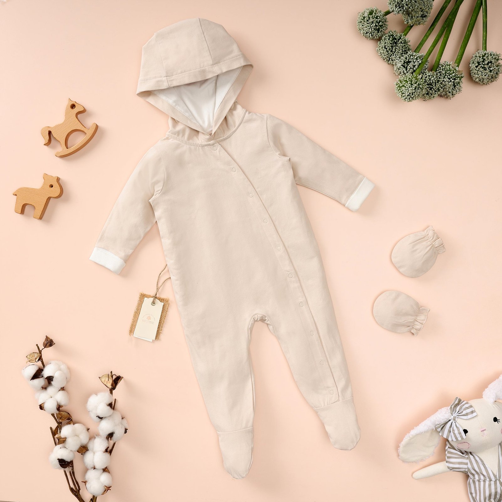 1_6dc07189-a681-48bc-9ce5-6f89f0f7255c.jpg Poshaak Hoodie romper set - Image 1