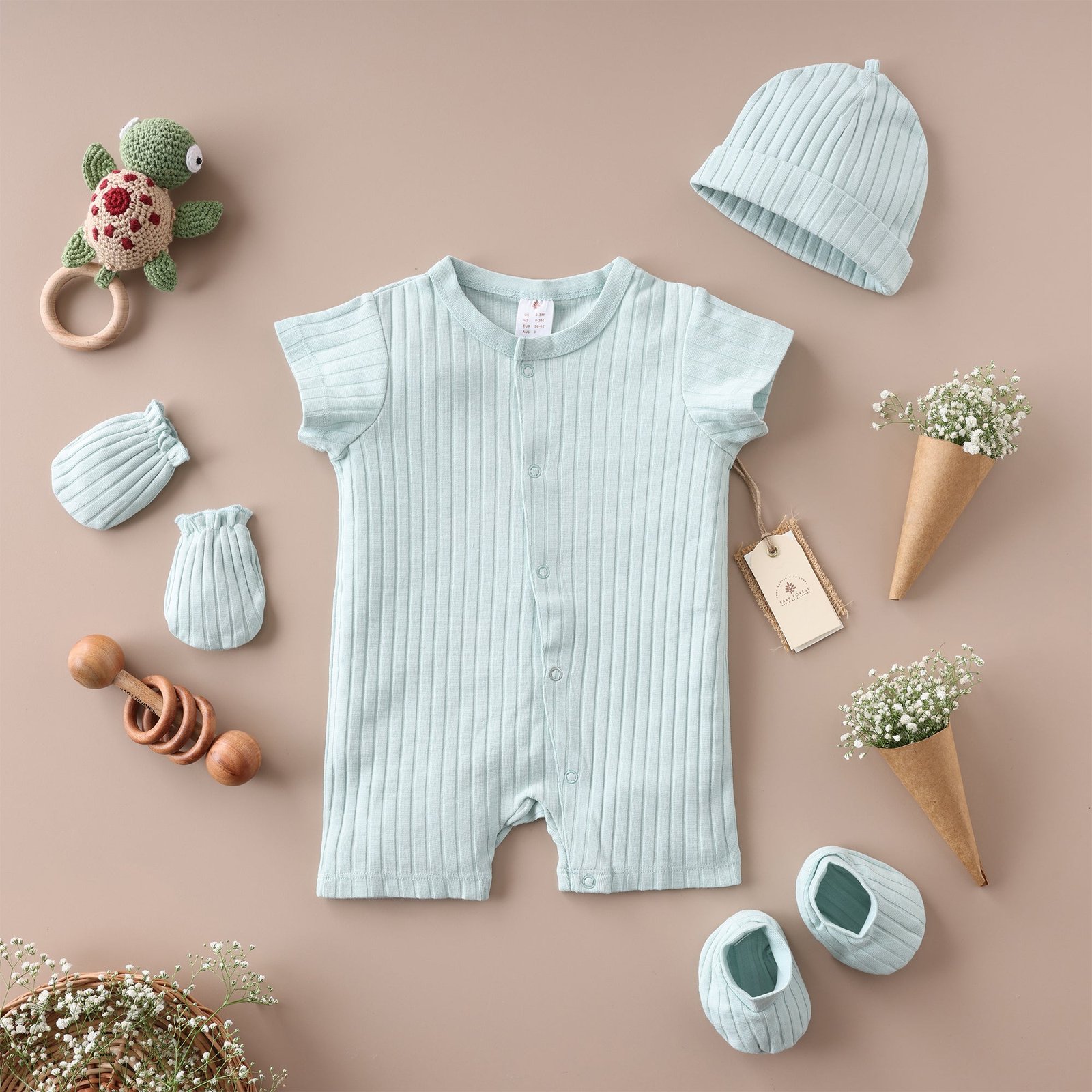 2_f25ca02d-397c-4c53-a8d0-9bf2438fbb0c.jpg Poshaak Short Sleeves Baby Bodysuit set - Image 1