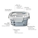 Set of 2 Grey GlassUp ( 500ml ) Lunch Box with Bag & Bottle - Image 2