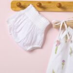 Poshaak Hand Embroidered Gather Top with Underpants - Off-White - Image 3