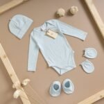 Baby Forest Poshaak Baby Bodysuit Set – Morning Mist Organic Cotton
