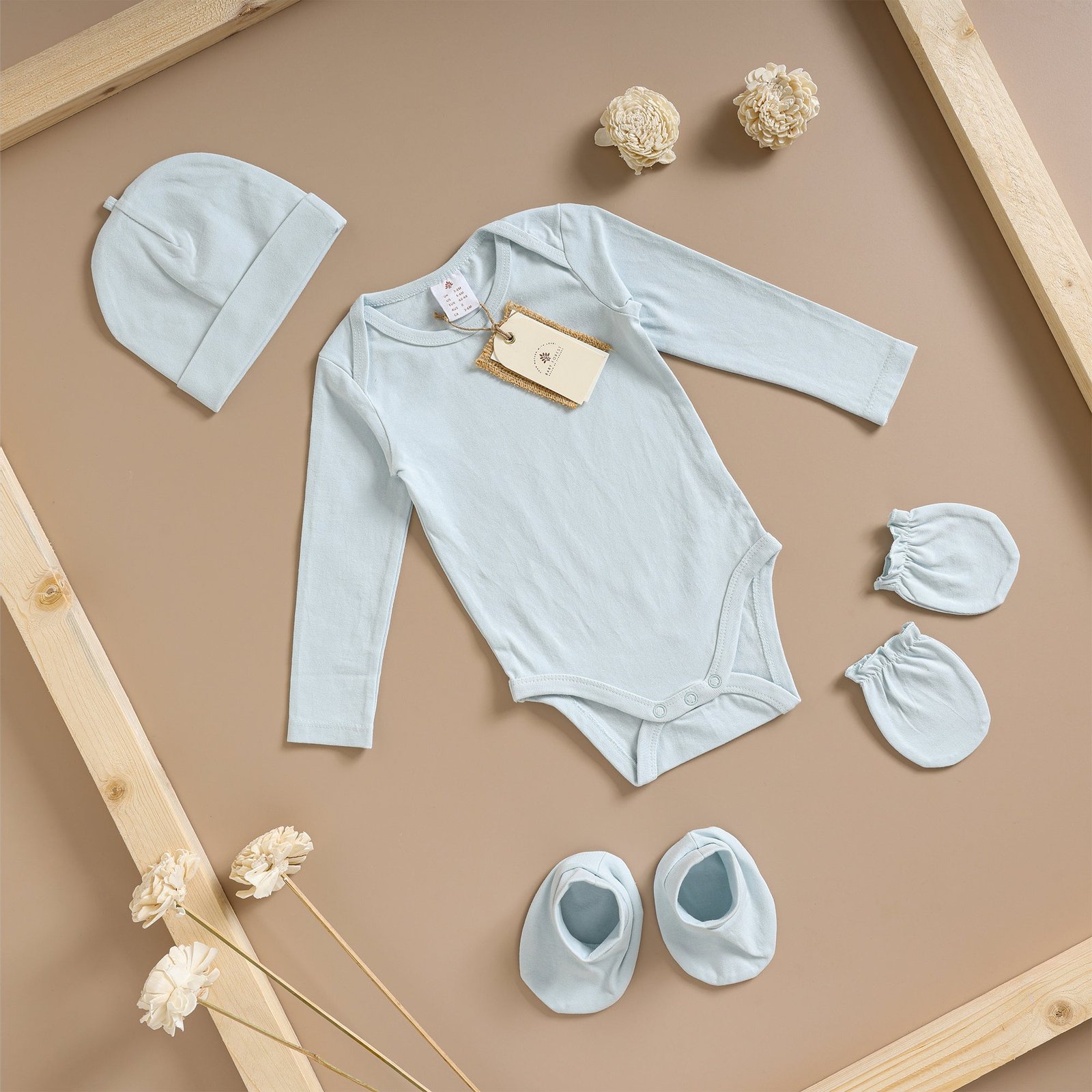 3_263d914f-84b8-4637-8747-ec23dad73356.jpg Baby Forest Poshaak Baby Bodysuit Set – Morning Mist Organic Cotton - Image 1