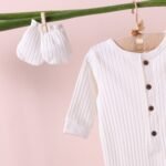 Poshaak Baby Overall Romper Set - Pearl White - Image 3