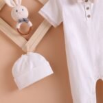 Poshaak Baby Overall Romper Set - Pearl White - Image 5