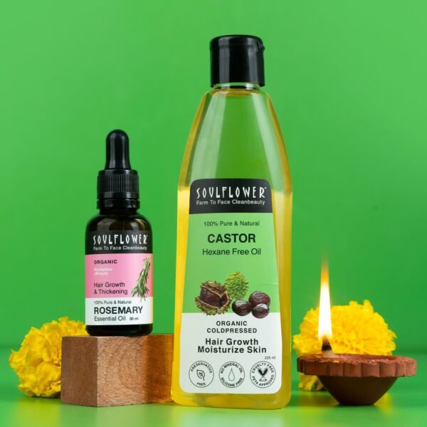 Castor Oil + Rosemary Essential Oil Duo