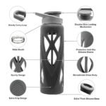 Borosilicate Glass Bottle Duo with Protective Silicone Sleeve, 750 ml - Image 2