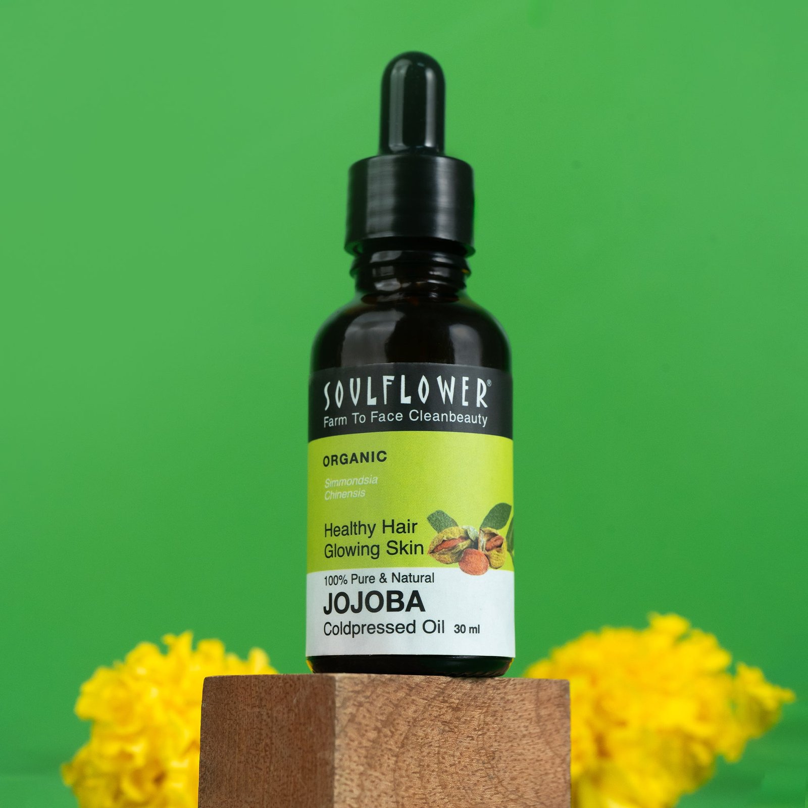 Soulflower Jojoba Oil | Cold Pressed Moisturizing Oil for Skin & Hair Jojoba Oil