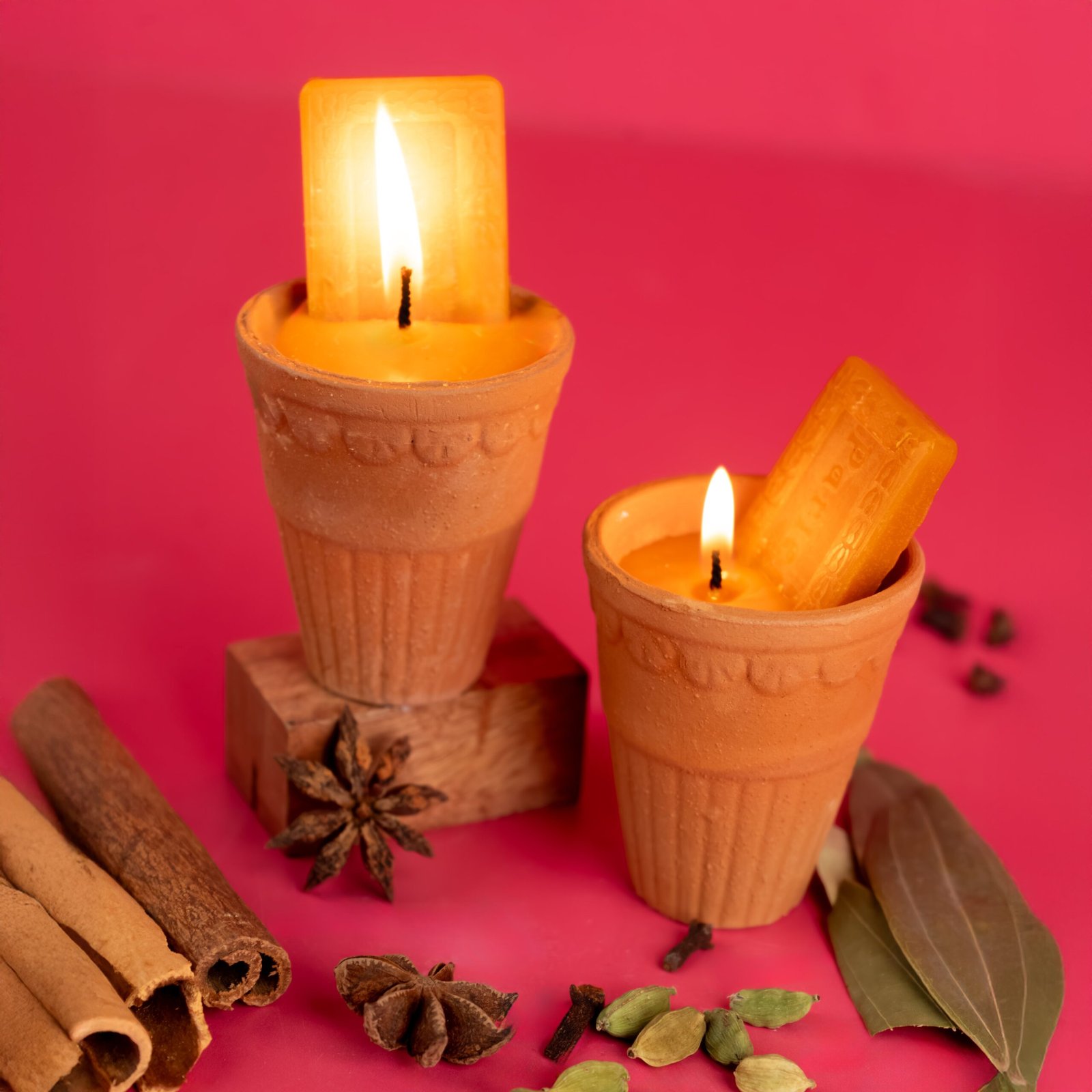 KulladChai.jpg Light Love Chai Ka Glass Candle Pack - Image 1