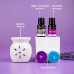 Soulflower Lavender & Walk In The Wood Ceramic Diffuser Set - Image 3