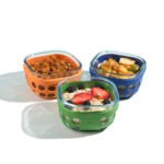 Borosilicate Glass Lunch Box Set of 3 (300ml x 3) with Silicone Sleeve with Canvas Lunch Bag | Microwave Safe & Leak proof Tiffin Box By TintBox - Image 5