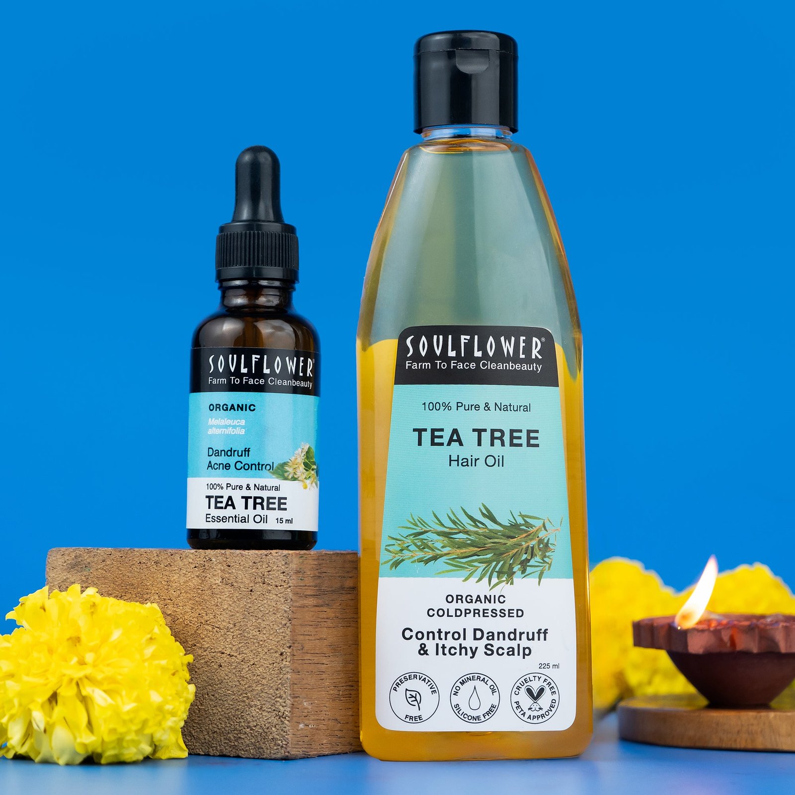 Tea-tree-eo-Tea-tree-hair-oil.jpg Dandruff & Acne Control Tea Tree Duo - Image 1