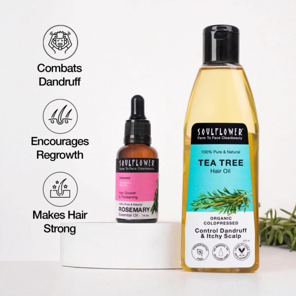 Rosemary And Tea Tree Oil for Dandruff-free Hair Growth