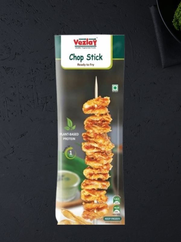 Vezlay-Chop-Sticks-45-gm.jpg Vezlay Soya Chop Stick – Vegan High Protein Ready-to-Fry Snack (Plant-Based Meat Alternative) - Image 1