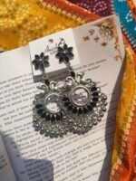 Vegan Oxidised Silver Earrings Combo (Set of 4) – Handcrafted & Cruelty-Free - Image 3