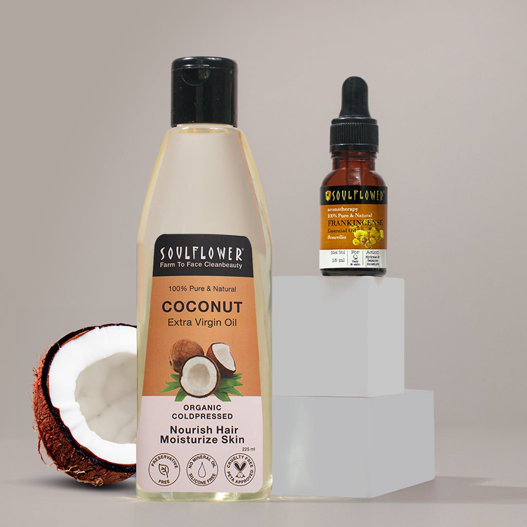 coconut-fankincense.jpg Frankincense Essential Oil & Coconut Carrier Oil Combo - Image 1
