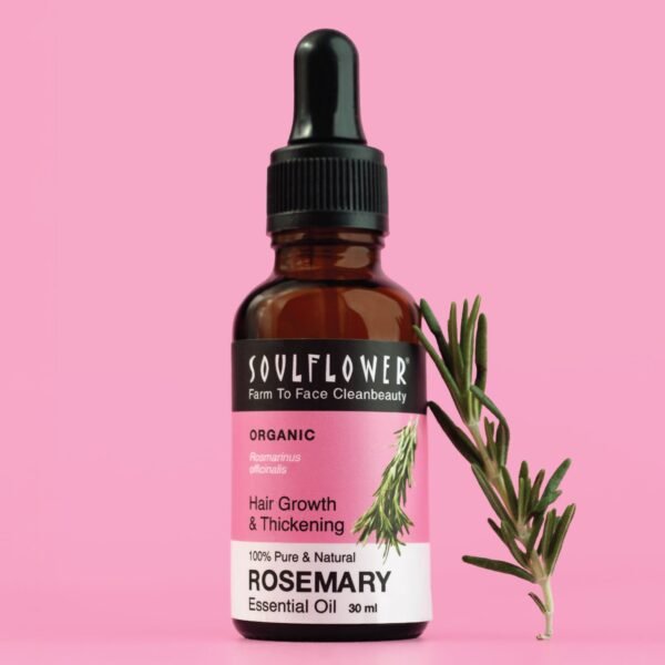 Soulflower Rosemary Essential Oil for Hair Growth – 100% Pure Natural Oil (30ml)