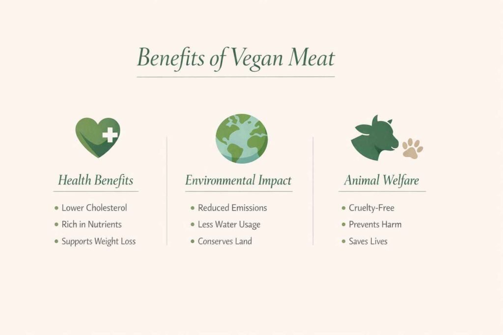 benefits of vegan meat health environmental and ethical advantages infographic”