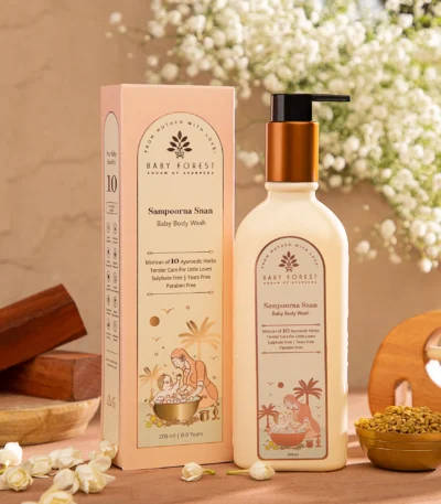 Vegan Baby Body Wash – Ayurvedic Tear-Free Cleanser with 10 Herbs (Sampoorna Snan)
