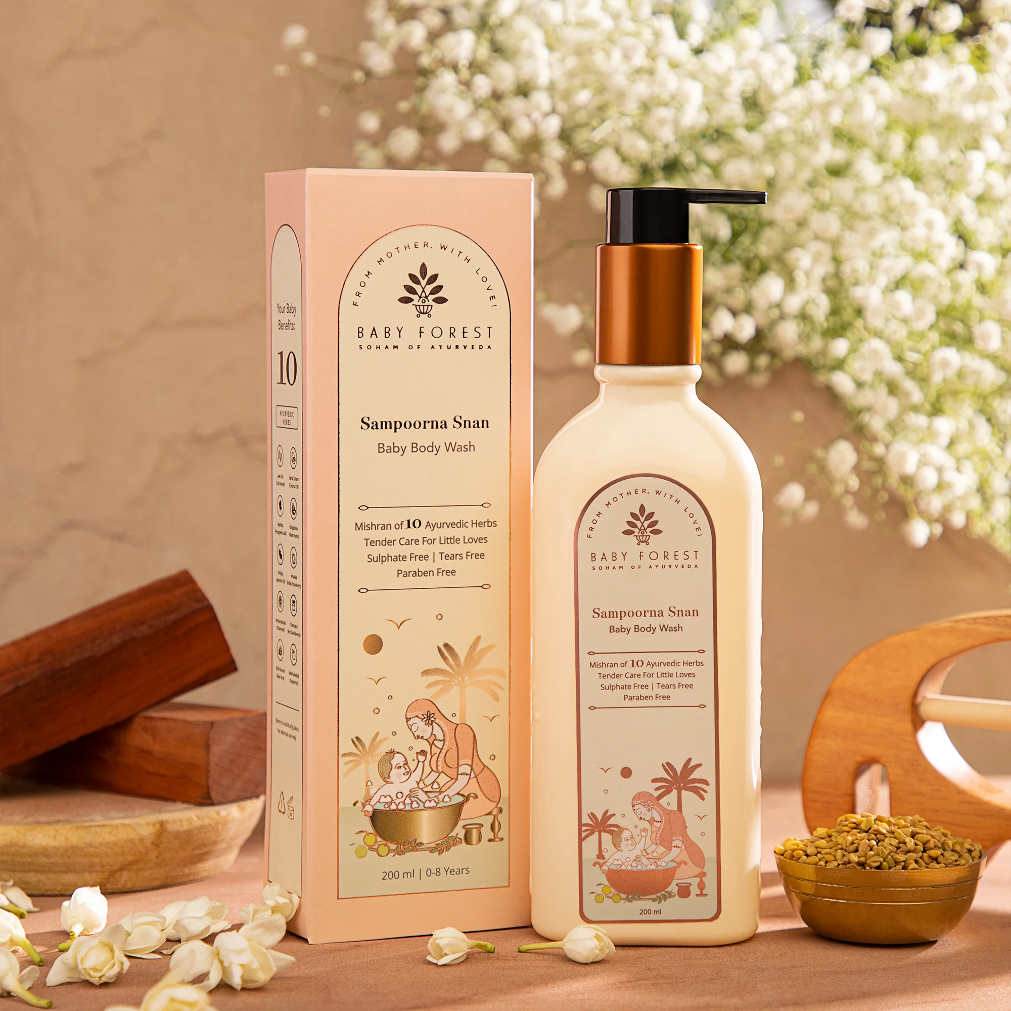 Vegan Baby Body Wash – Ayurvedic Tear-Free Cleanser with 10 Herbs (Sampoorna Snan) Vegan Baby Body Wash – Ayurvedic Tear-Free Cleanser with 10 Herbs (Sampoorna Snan)