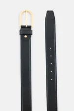 Vegan Gold Buckle Formal Belt for Men – Premium Black Cruelty-Free Belt - Image 2