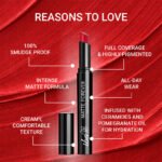 Iba Matte Forever Non Transfer Lipstick - 11 Nikkah Red, 2g - Image 4