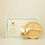 Baby Forest Laad Dulaar Bamboo Baby Feeding Plate – Round Shape Eco-Friendly Kids Plate - Image 4