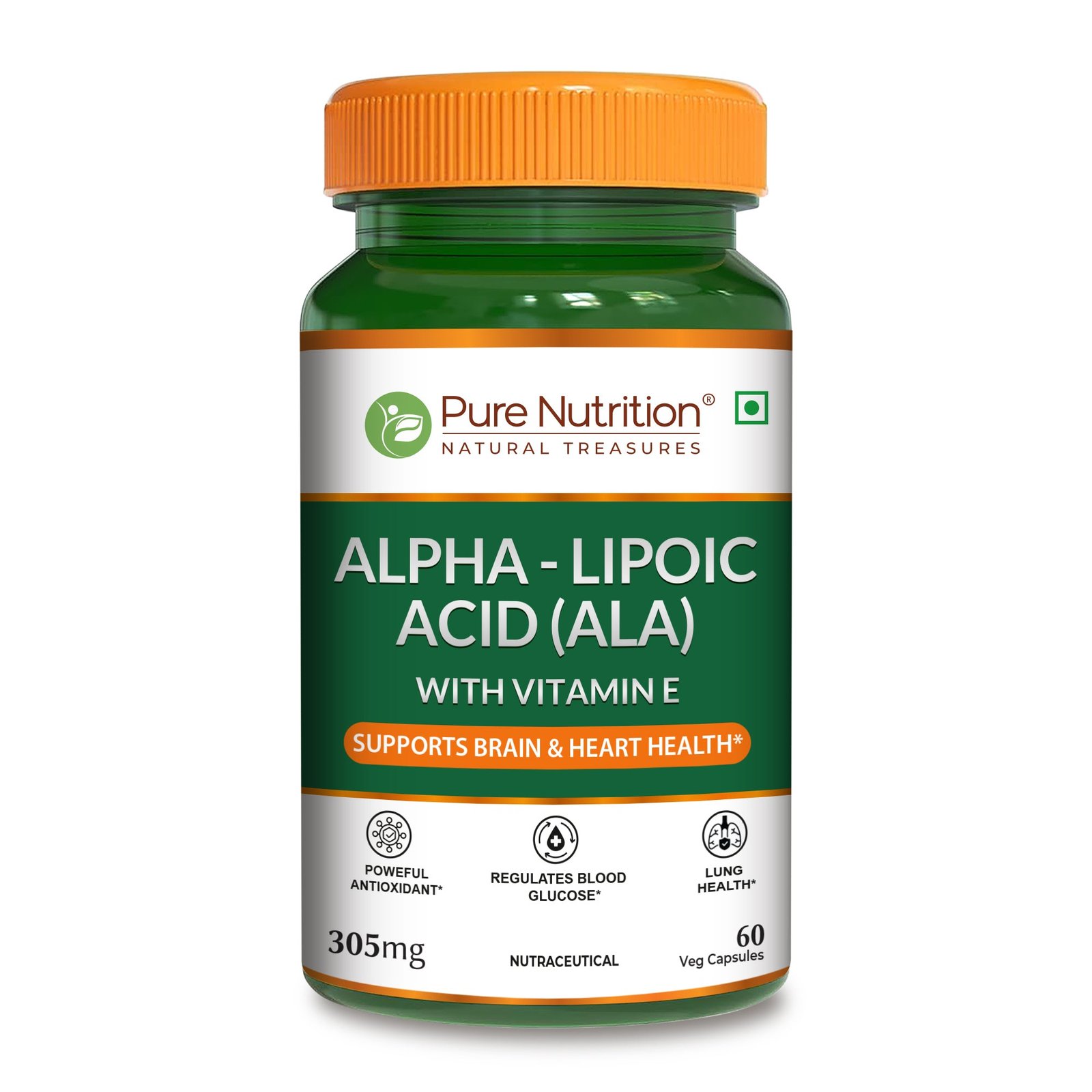 Apple-lipoicacid60capsFOP.jpg Alpha Lipoic Acid Capsules 305 mg | Supports Antioxidant - Image 1