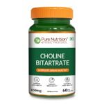 Pure Nutrition Choline Bitartrate 650mg | 60 Veg Capsules | Brain & Nerve Support
