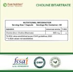 Pure Nutrition Choline Bitartrate 650mg | 60 Veg Capsules | Brain & Nerve Support - Image 6