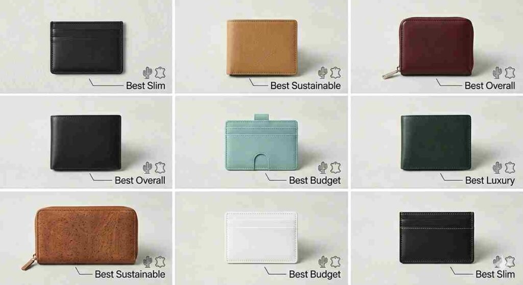 best vegan leather wallets 2026 men women slim bifold wallet collection